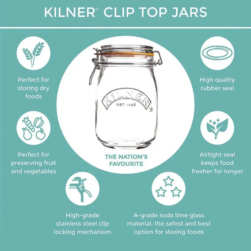 Kilner Aermando Top Square Glass Jar | 250 ml