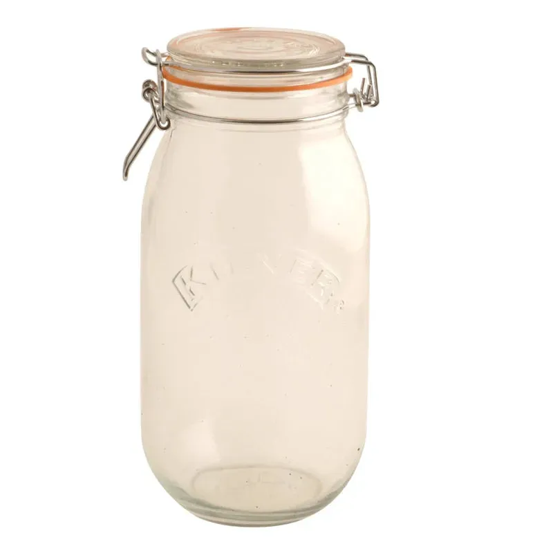 Kilner Clip Top Clear Glass Round Jar | 3 Ltr