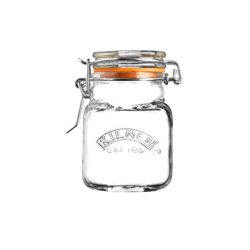 Kilner Glass Clip Top Square Spice Jar | 1 Liter