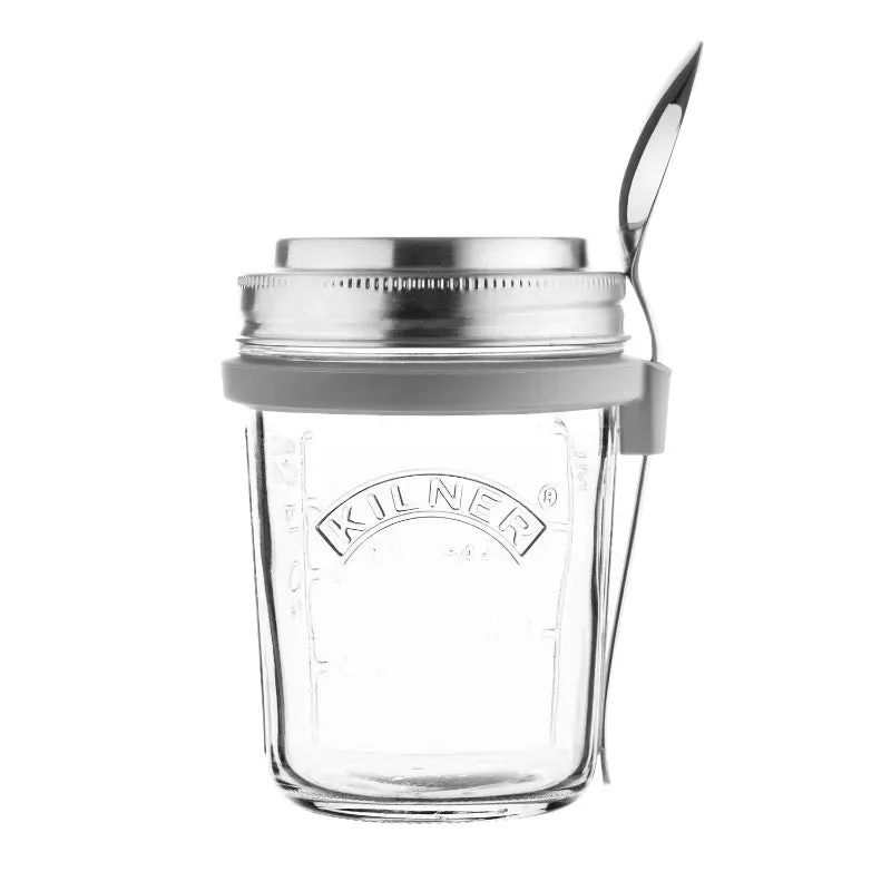 Kilner Glass Jar Set with Stainless Steel Viners Spoon | 350 ml