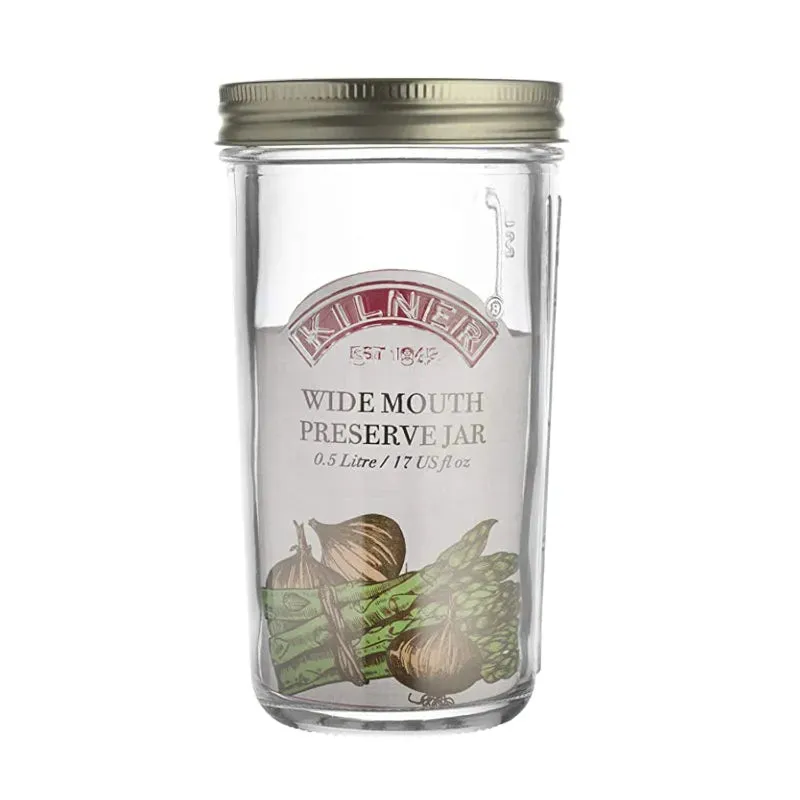 Kilner Wide Mouth Glass Preserve Jar | 1 Litre