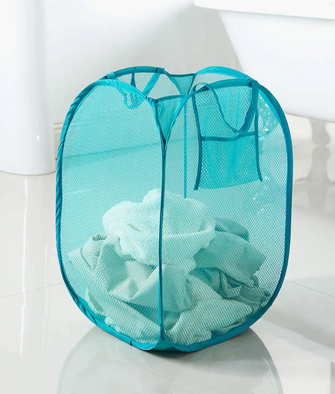 Kuber Industries 2 Pieces Nylon Mesh Laundry Basket Organizer 30 LTR (Multi) -KUBMART2757