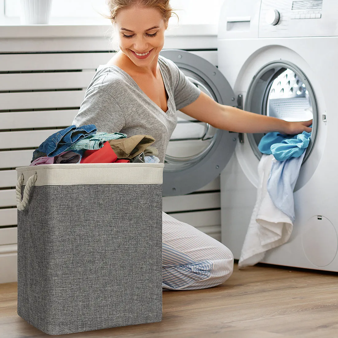 Laundry Hamper with Rope Handles