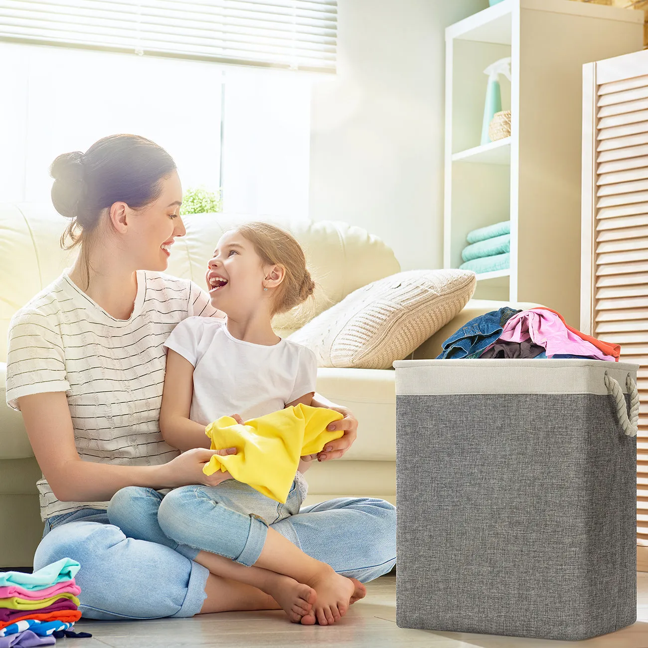 Laundry Hamper with Rope Handles