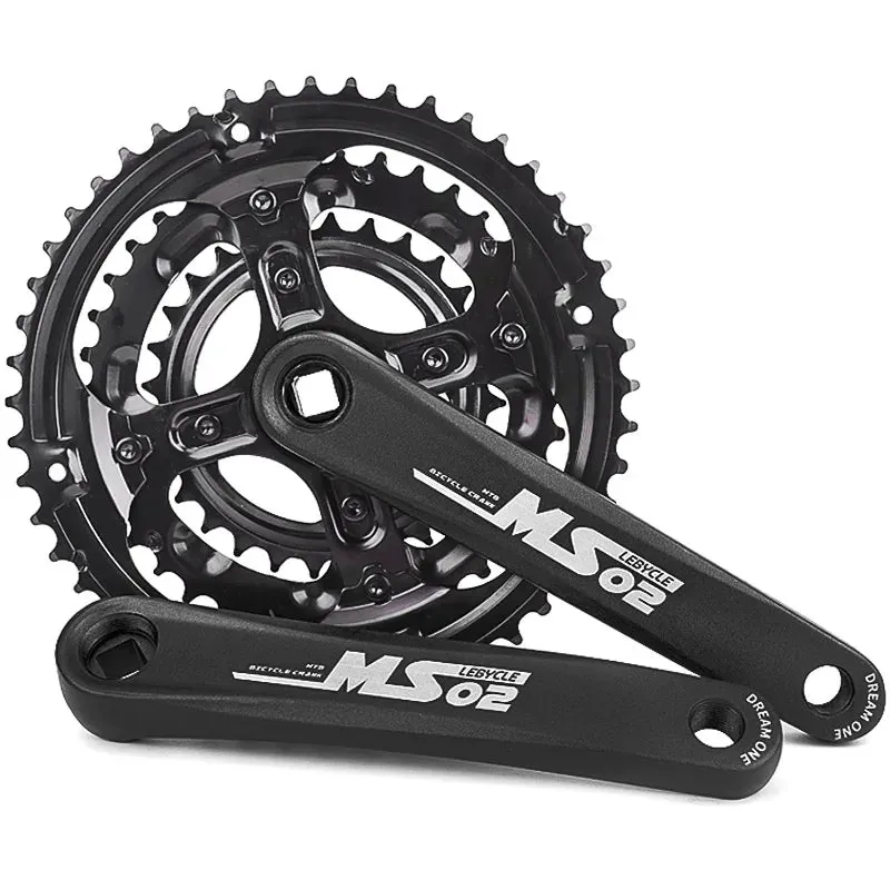 Lebycle Bike Crank mtb mountain bike 24-34-42T Bicycle Crankset 170mm aluminum alloy crank square hole Chainwheel