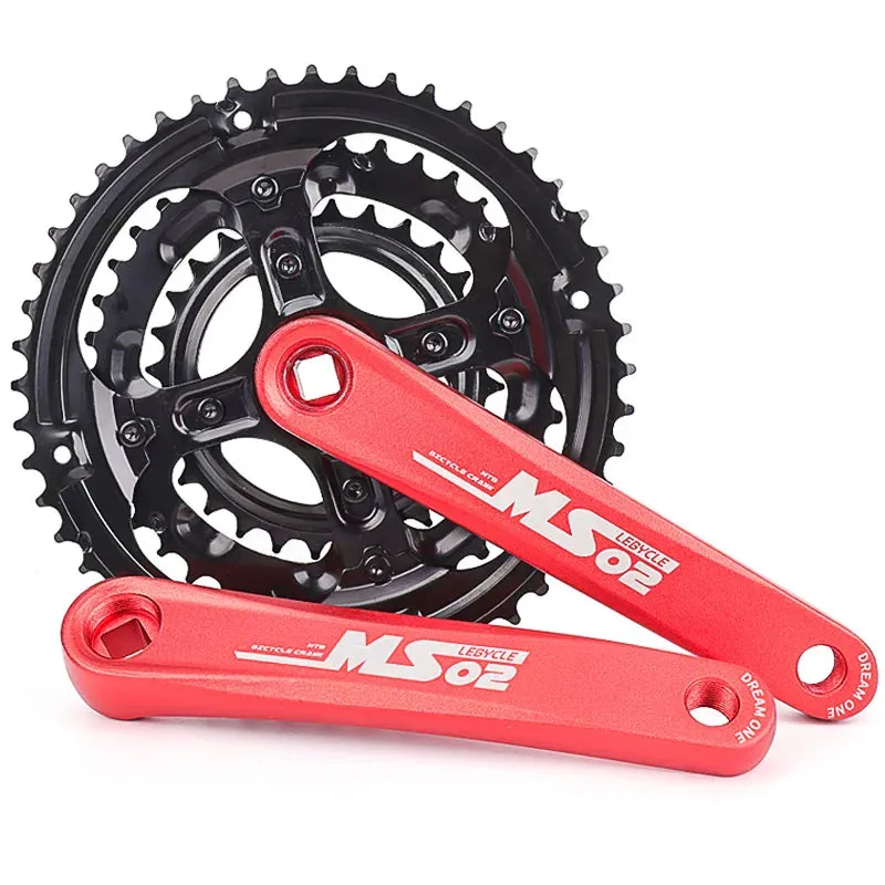 Lebycle Bike Crank mtb mountain bike 24-34-42T Bicycle Crankset 170mm aluminum alloy crank square hole Chainwheel