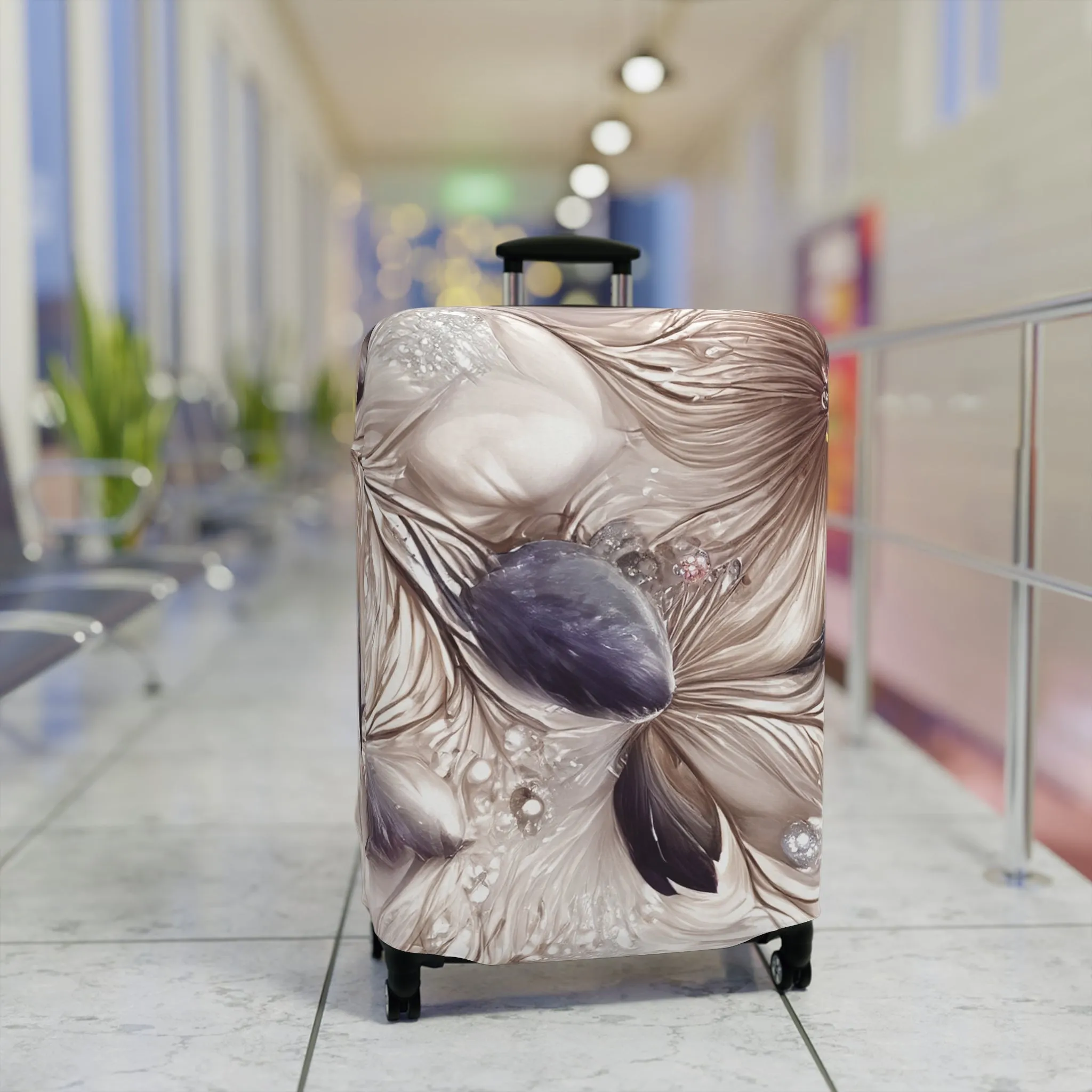 Luggage Cover, Beige Floral-2