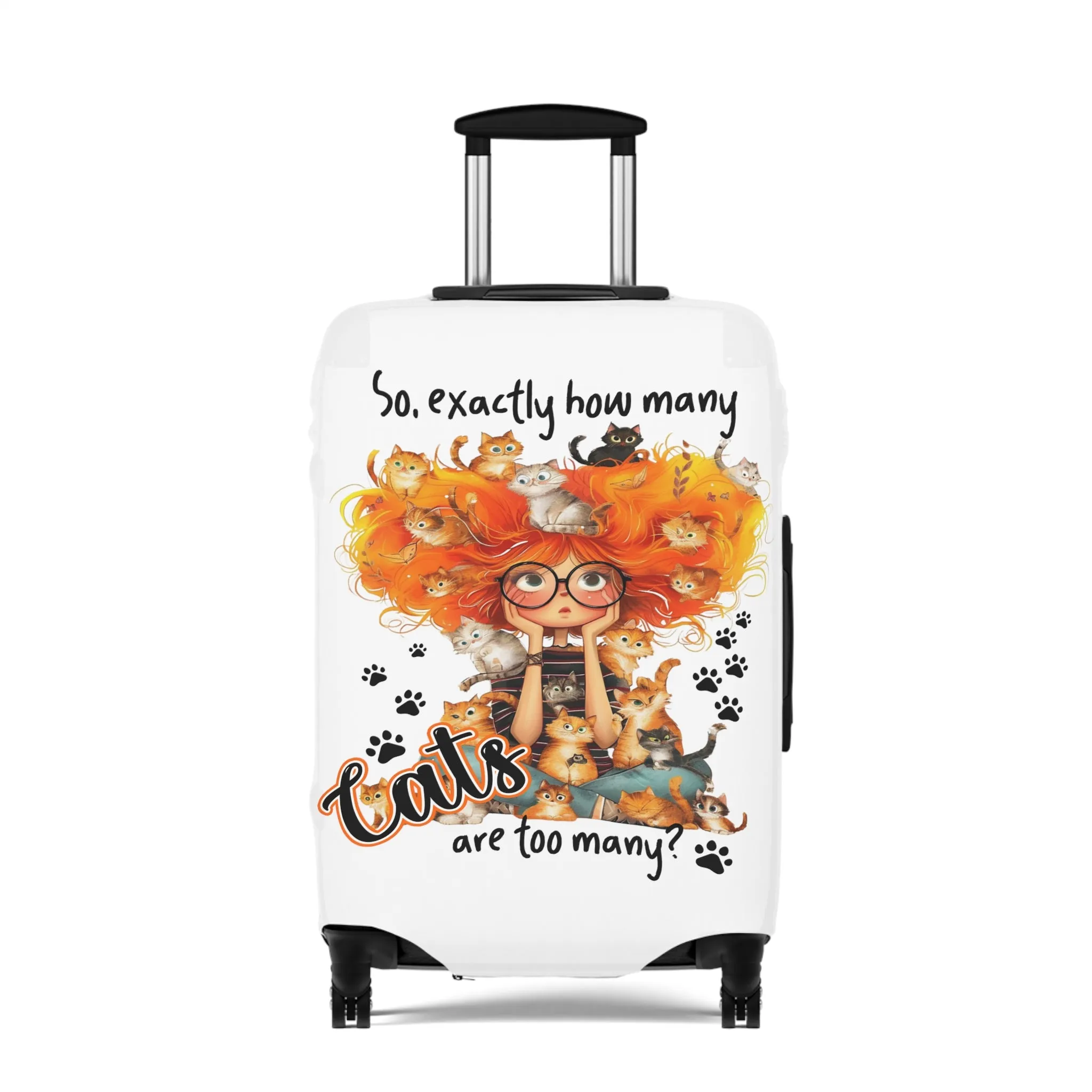 Luggage Cover, Cat, Funny Quote, So how many cats are too many, awd-4016