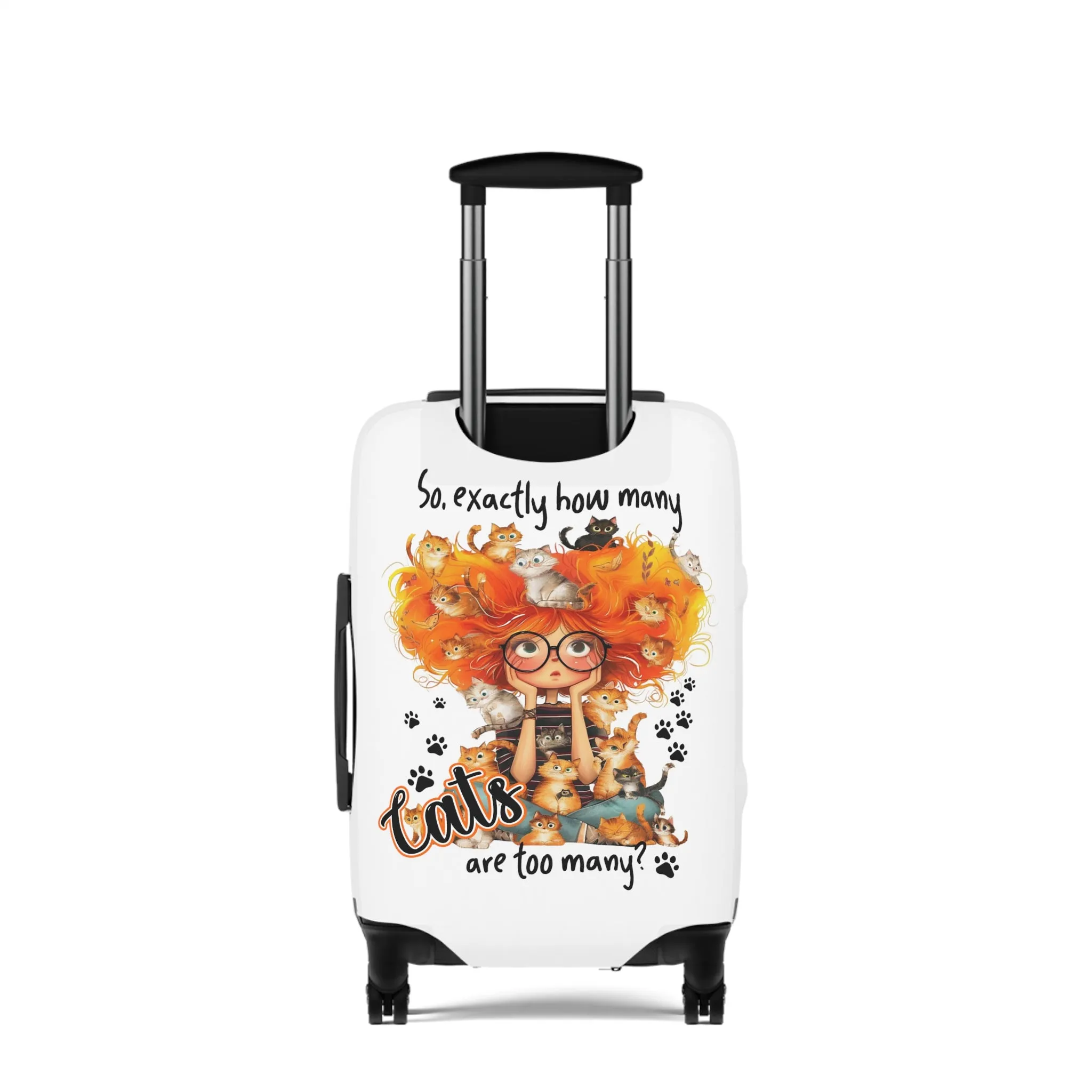 Luggage Cover, Cat, Funny Quote, So how many cats are too many, awd-4016