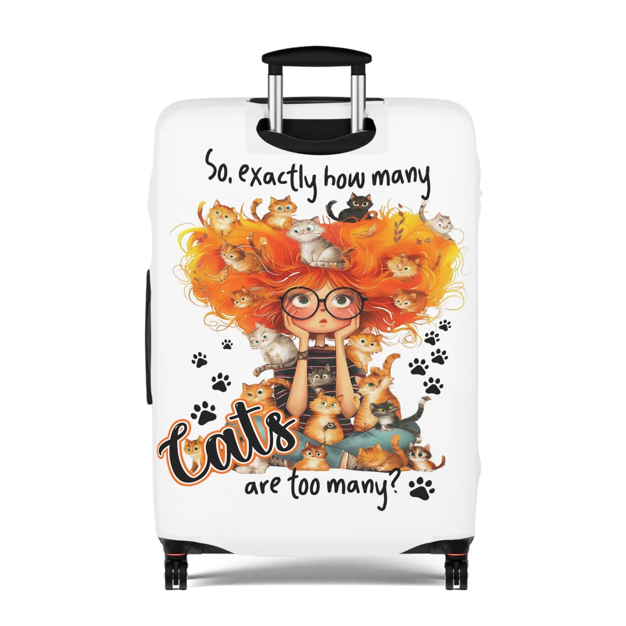 Luggage Cover, Cat, Funny Quote, So how many cats are too many, awd-4016