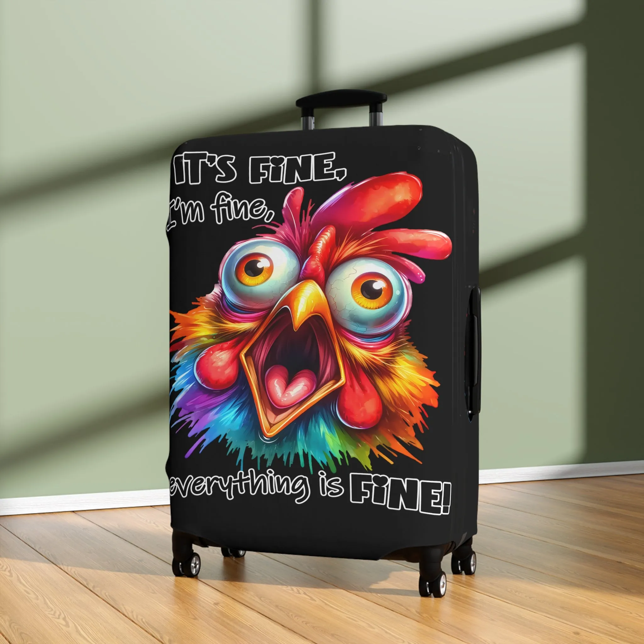 Luggage Cover, Chicken, It's Fine I'm Fine, awd-4034