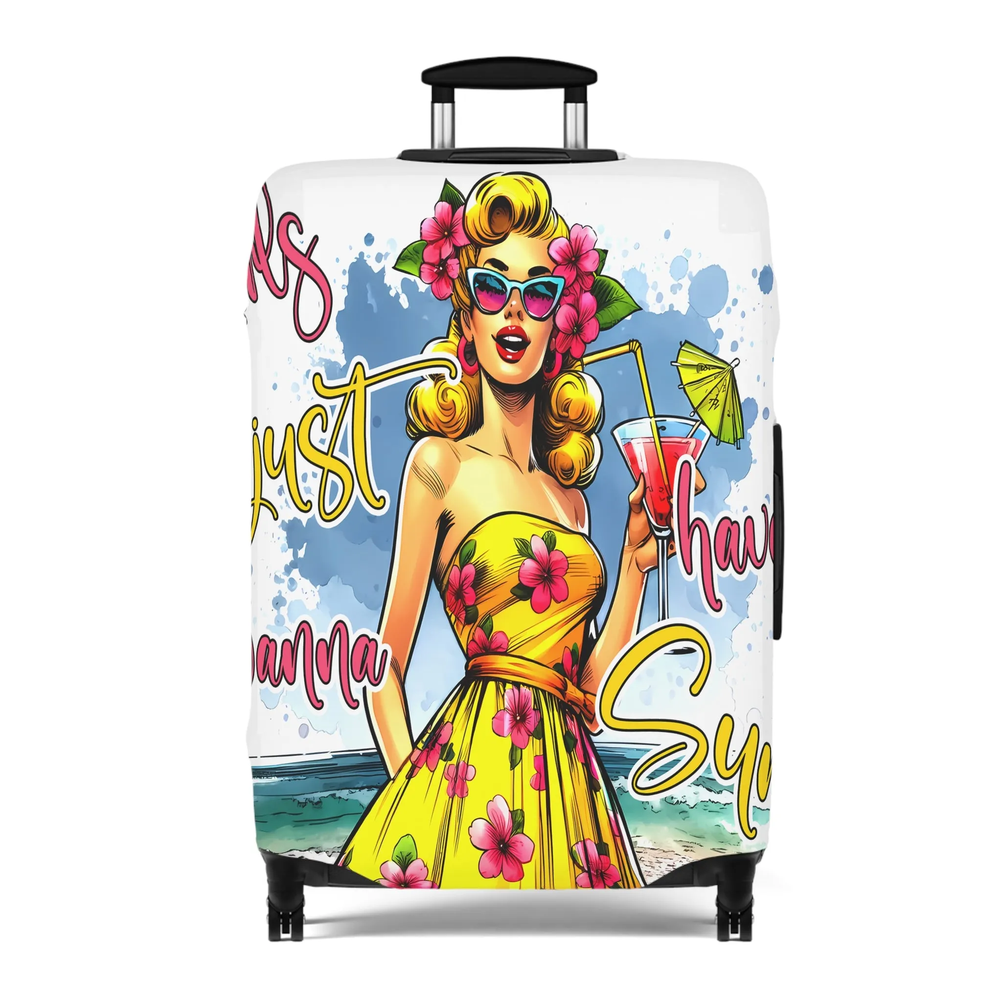 Luggage Cover, Retro Girl, Girls just wanna have sun, awd-3008