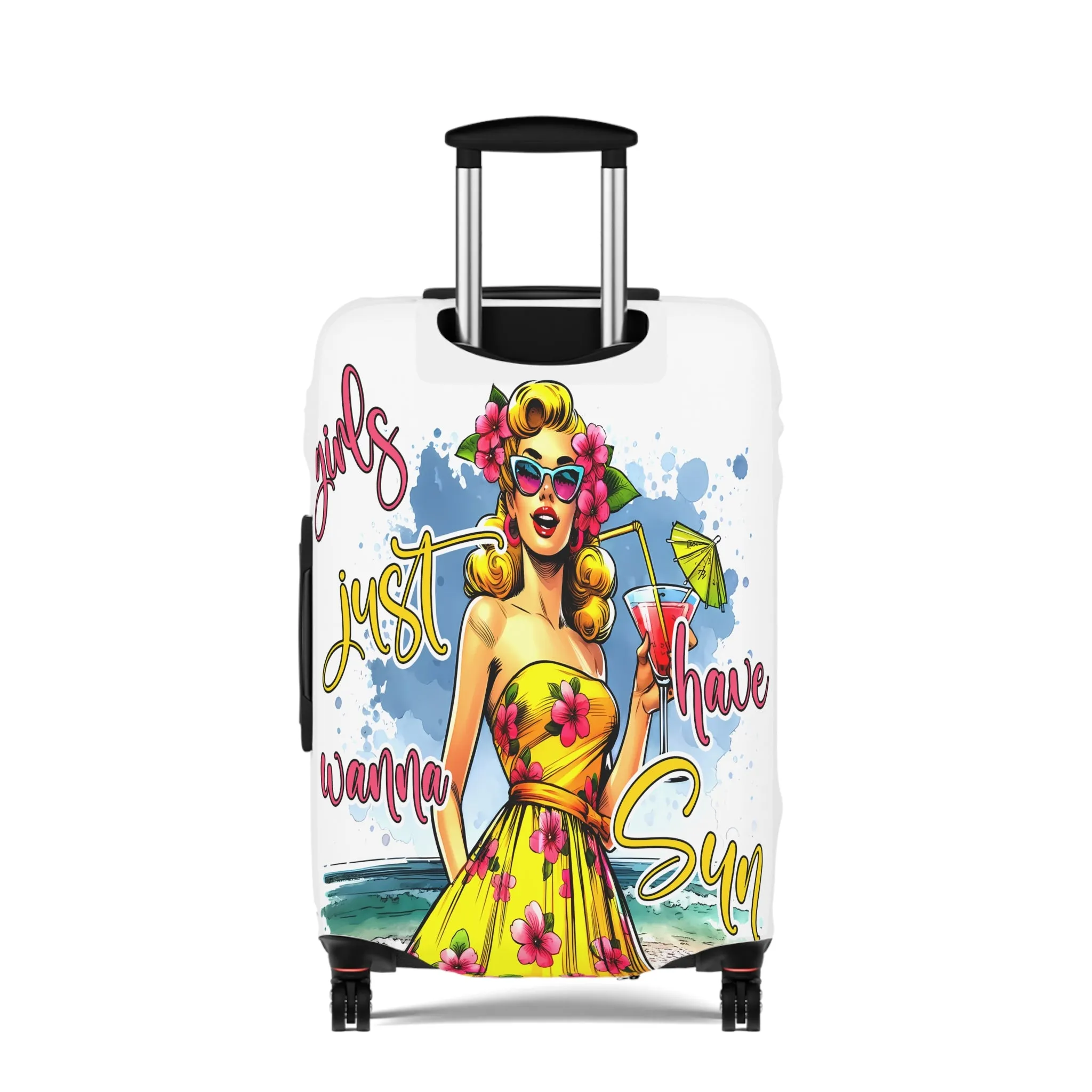 Luggage Cover, Retro Girl, Girls just wanna have sun, awd-3008