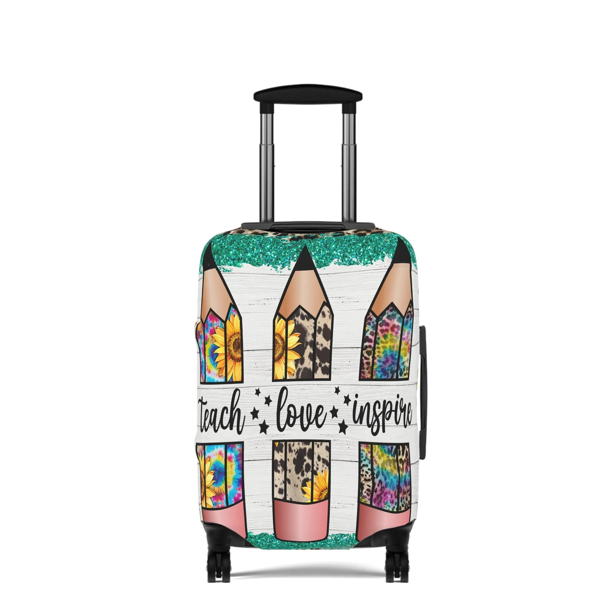 Luggage Cover, Teacher, Teach, Love, Inspire, awd-1755