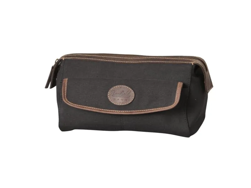 Mens Leather Travel Bag for Toiletries - Canvas Leather Dopp Kit for Men - the Ultimate Mens Cosmetic Bags - Overnight Toiletry Bag for Men - Bayfield Bags