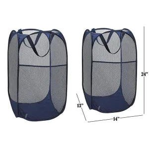 Mesh Popup Laundry Hamper, Collapsible Laundry Basket, Portable Storage Bag