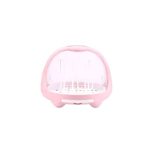 Modern Transparent Nursing Baby Bottle Drainer Rack With Handle And Cover