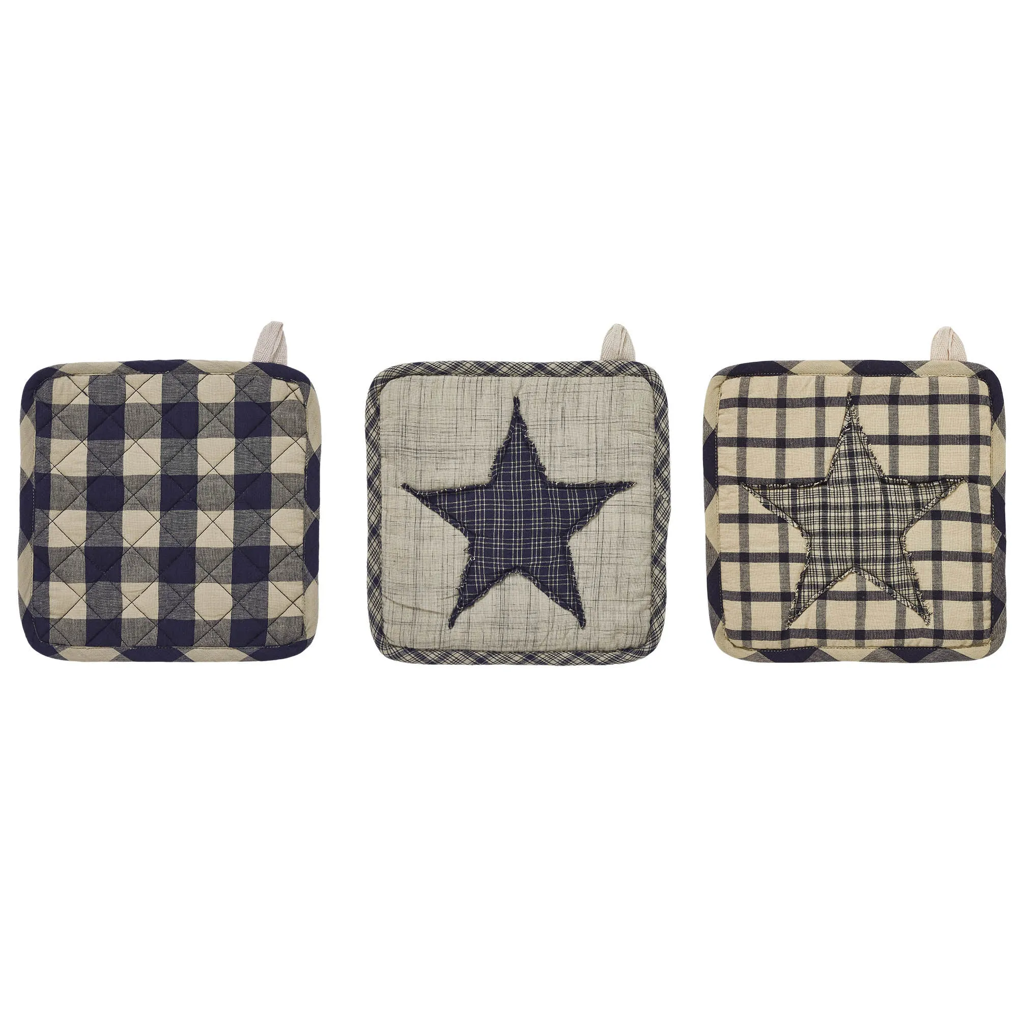 My Country Patchwork Pot Holder Set of 3 8x8