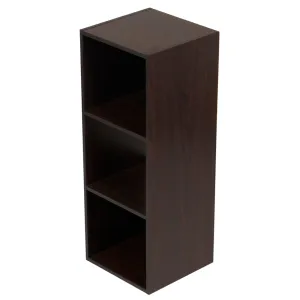 Open and Enclosed 3 Cube MDF Storage Organizer, Espresso