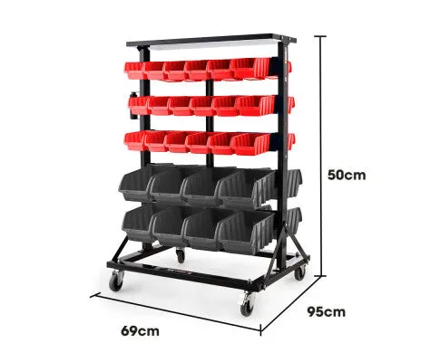 Parts Bin Rack Storage System Double-Sided Baumr-Ag