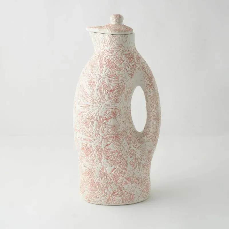 Pink Floral Ceramic Oil Dispenser