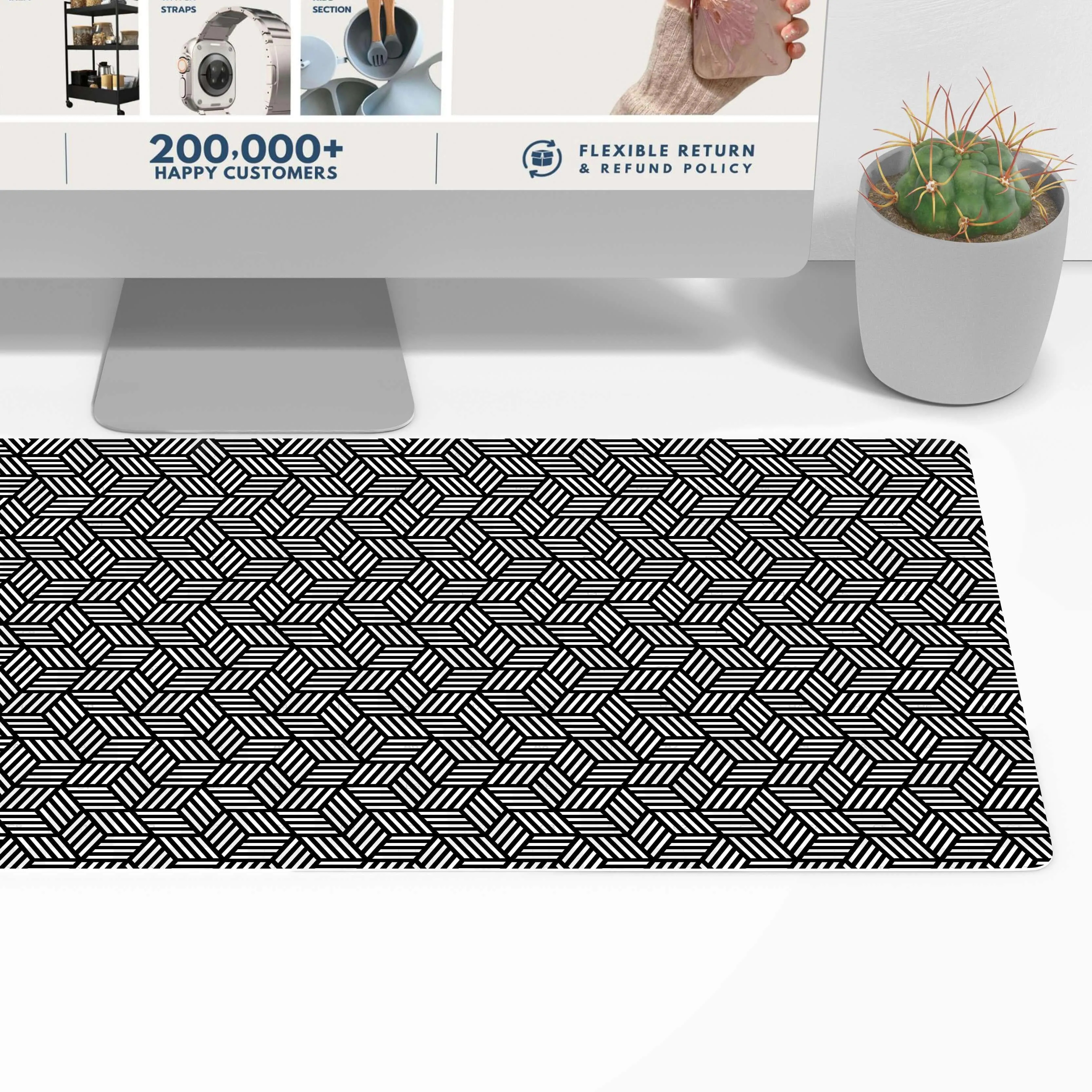 Printed Desk Mat - Hexagon Pattern