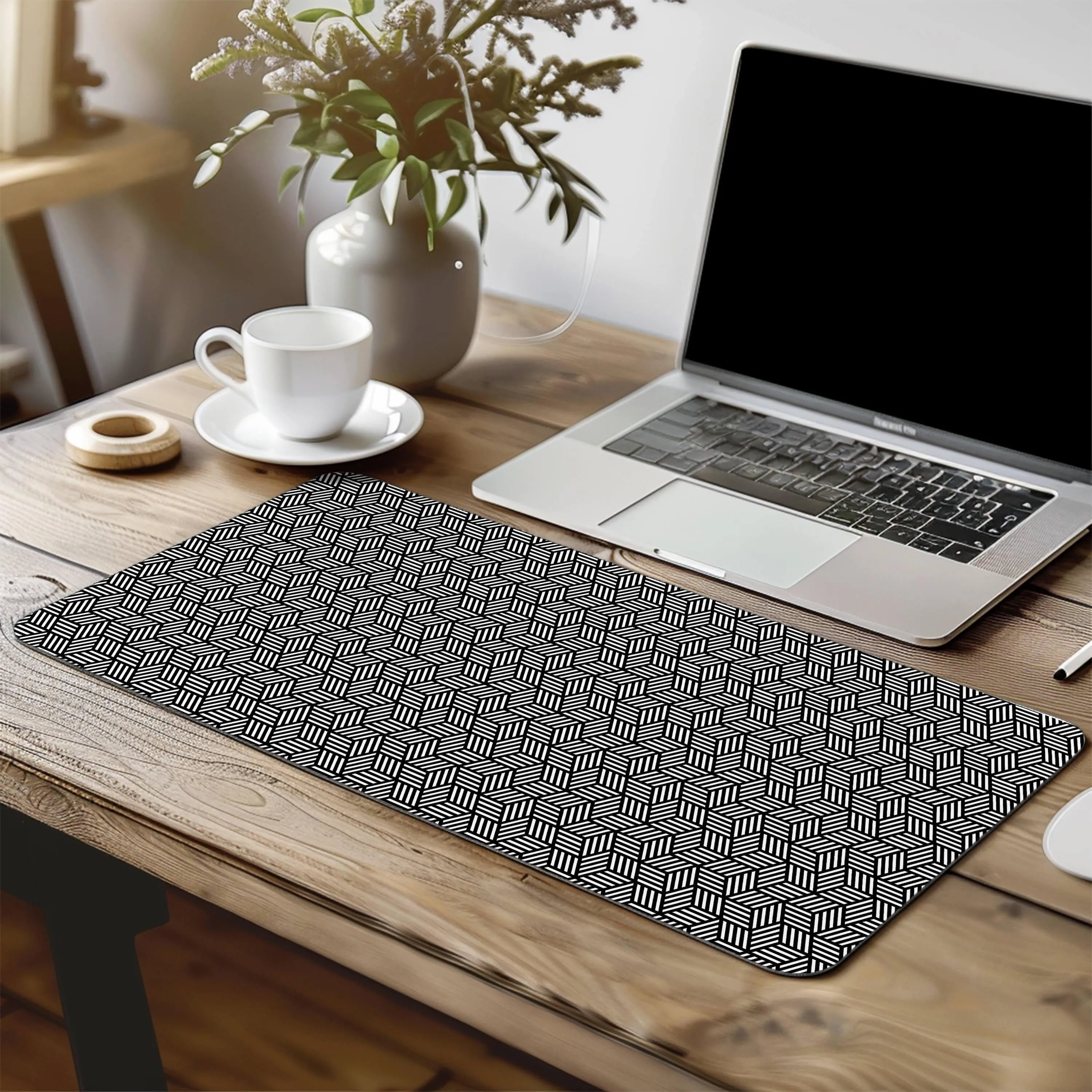 Printed Desk Mat - Hexagon Pattern