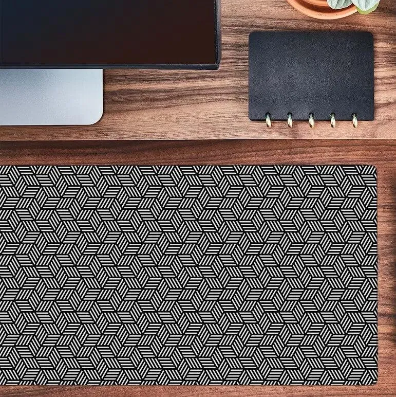 Printed Desk Mat - Hexagon Pattern