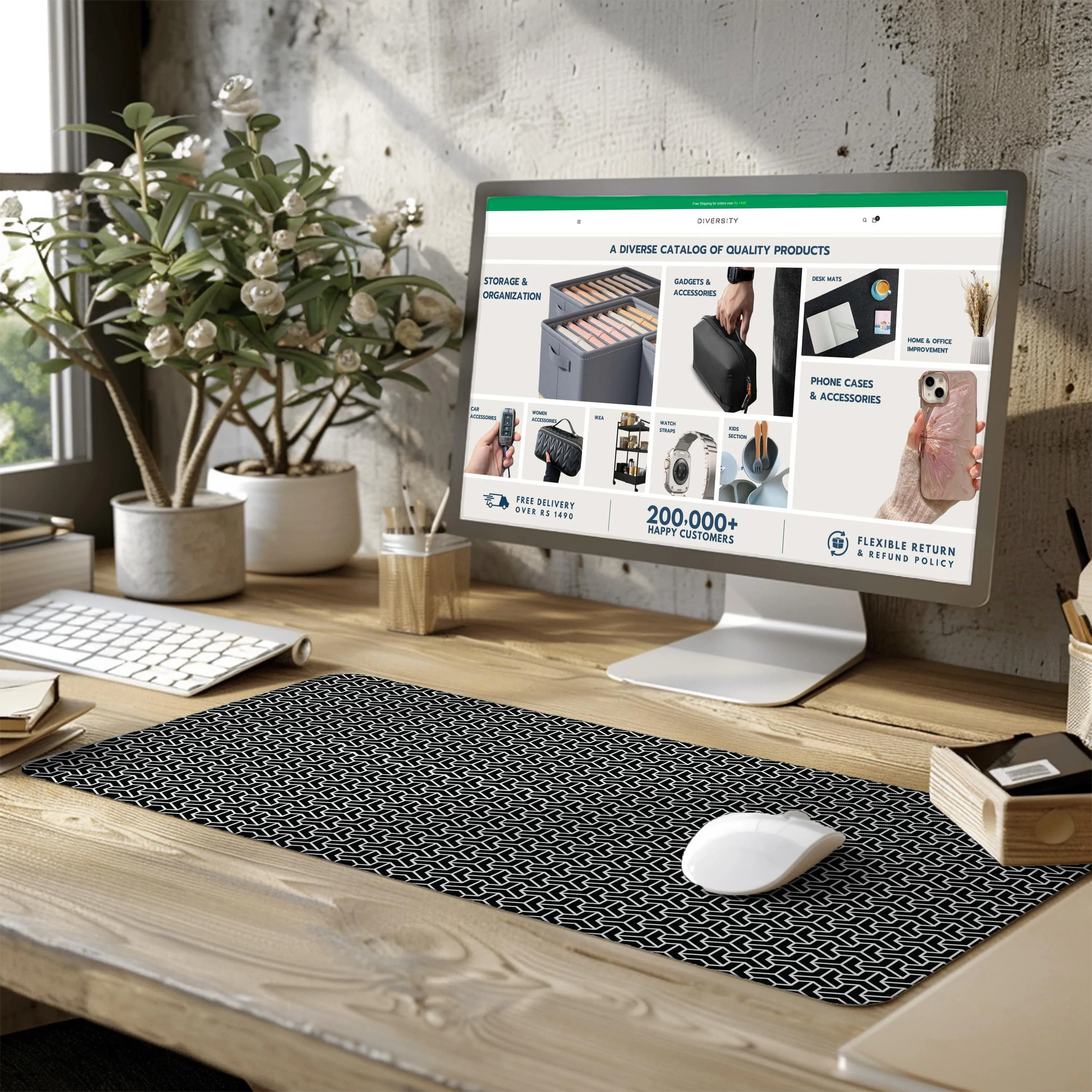 Printed Desk Mat - Triangular Pattern