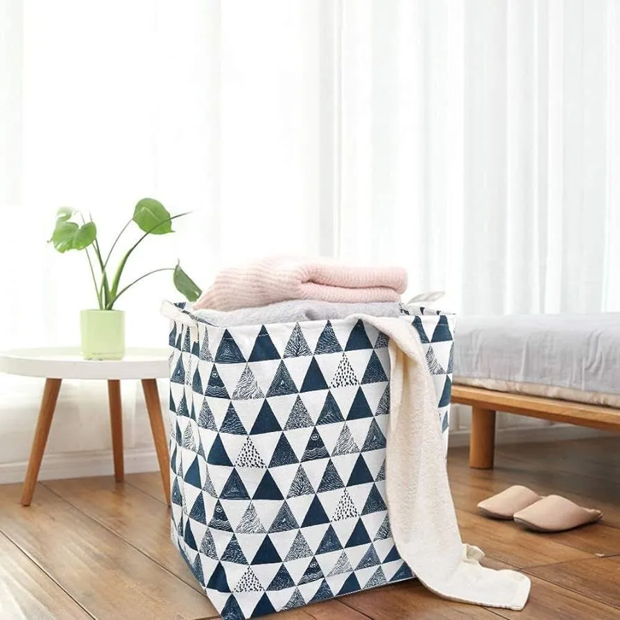 Printed Folding Fabric Laundry Basket | Portable Storage Basket