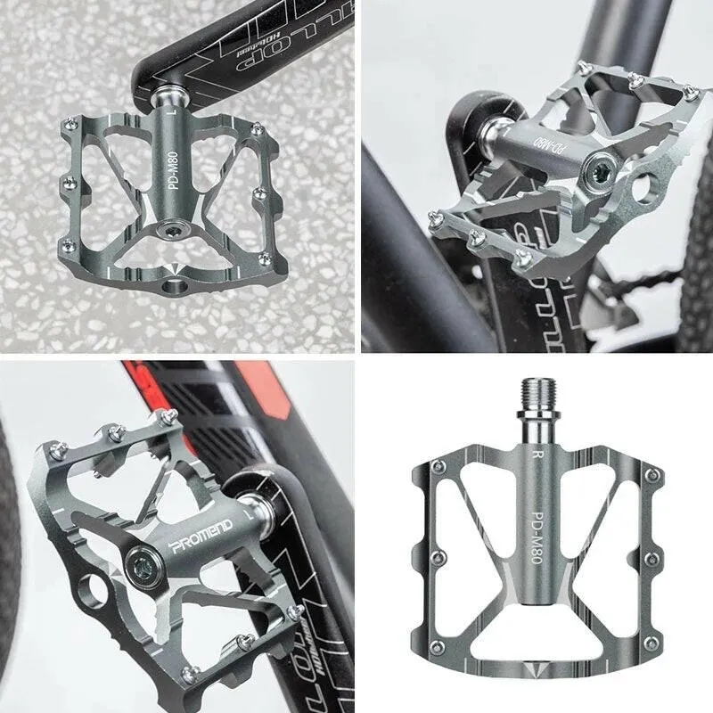 Promend MTB bike pedal CNC ultra-light aluminum non-slip 12 pins 3 bearing Big feet pedals Pedale Vtt Mountain Bike Accessories