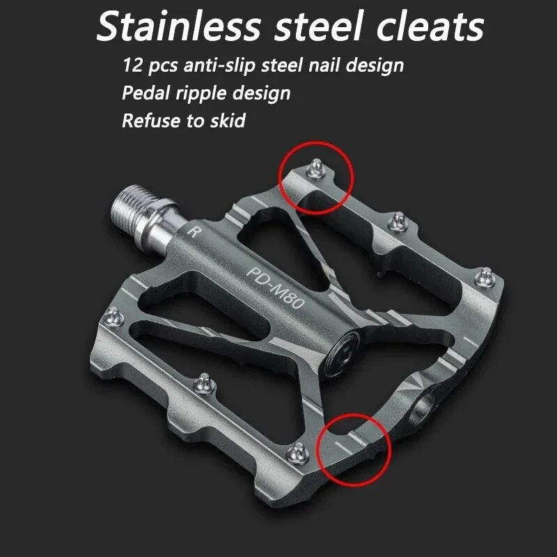 Promend MTB bike pedal CNC ultra-light aluminum non-slip 12 pins 3 bearing Big feet pedals Pedale Vtt Mountain Bike Accessories