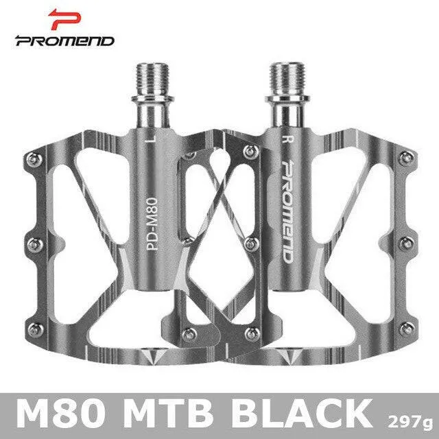 Promend MTB bike pedal CNC ultra-light aluminum non-slip 12 pins 3 bearing Big feet pedals Pedale Vtt Mountain Bike Accessories