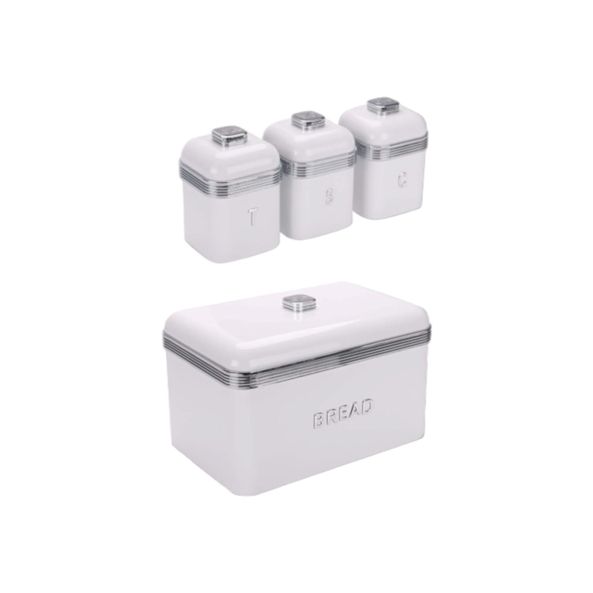 Retro Deluxe Breadbin with 3 Canisters