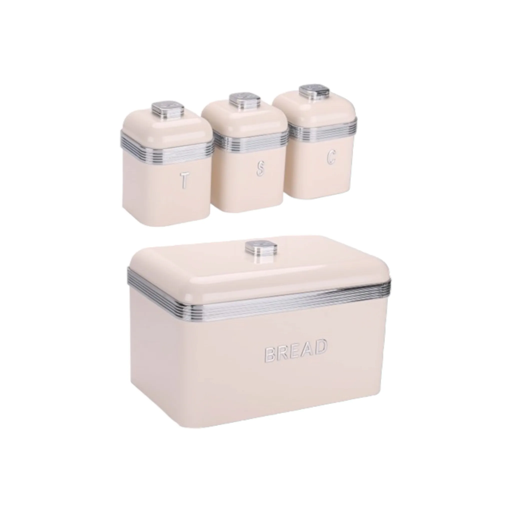 Retro Deluxe Breadbin with 3 Canisters