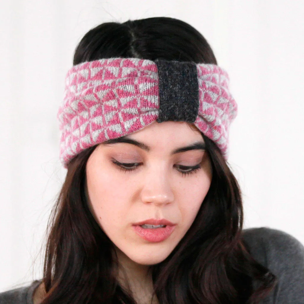 Rose B. Brown Chequer Headband - Rose