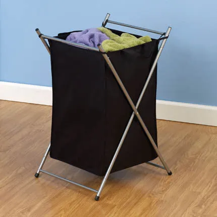 Silver X-Frame Laundry Hamper