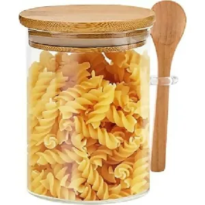 Spice Storage Jar with Wooden Lid And Spoon - 650ml