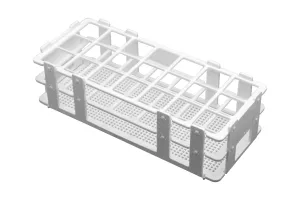 Test Tube Stand, 21 Slots - Fits Test Tubes of up to 30mm in Diameter - Autoclavable - Polypropylene - Eisco Labs