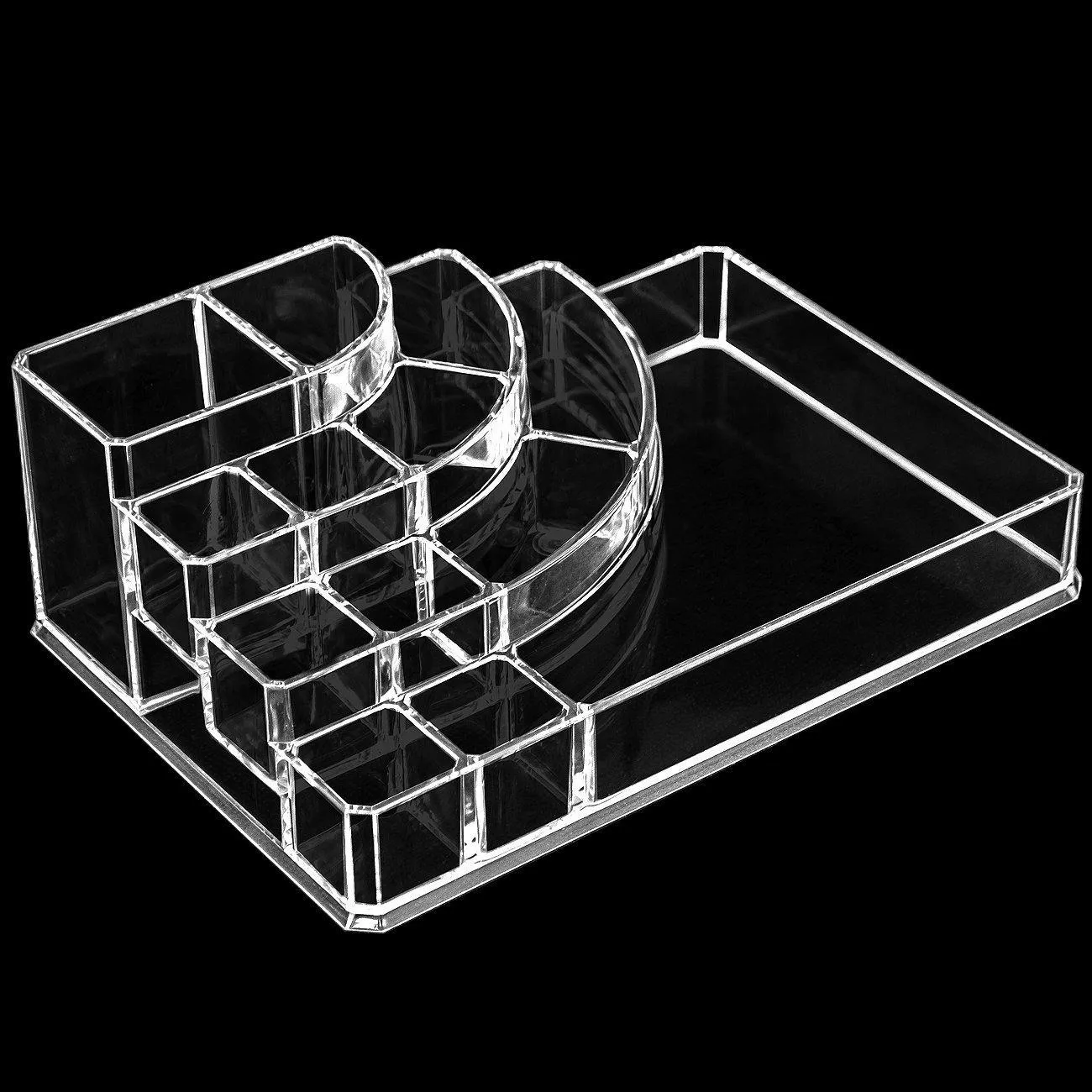 Top Sectional Round Cosmetic Tray (13 Slots)