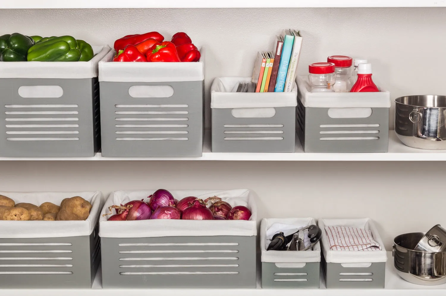 Wooden Gray Storage Bins - Large  (Wholesale)