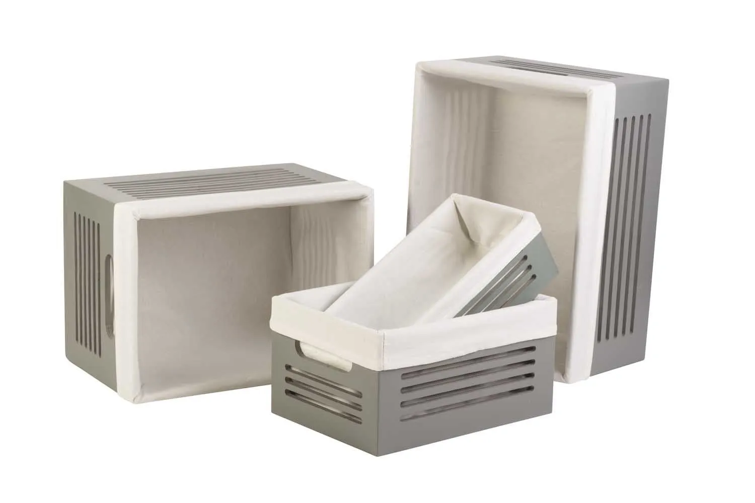 Wooden Gray Storage Bins - Large  (Wholesale)