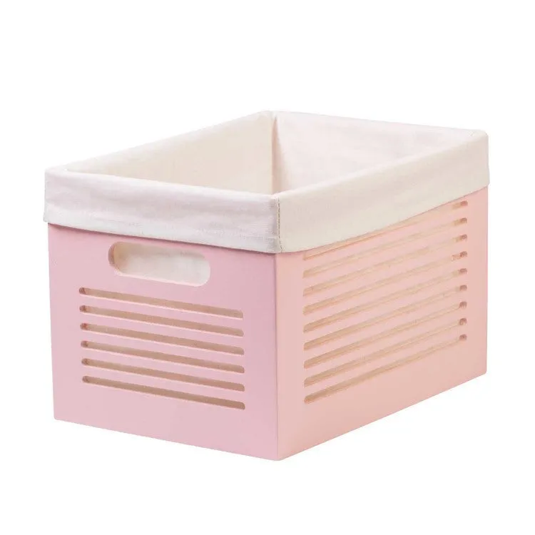 Wooden Pink Storage Bins - Medium