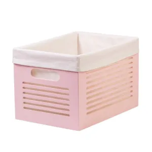 Wooden Pink Storage Bins - Medium