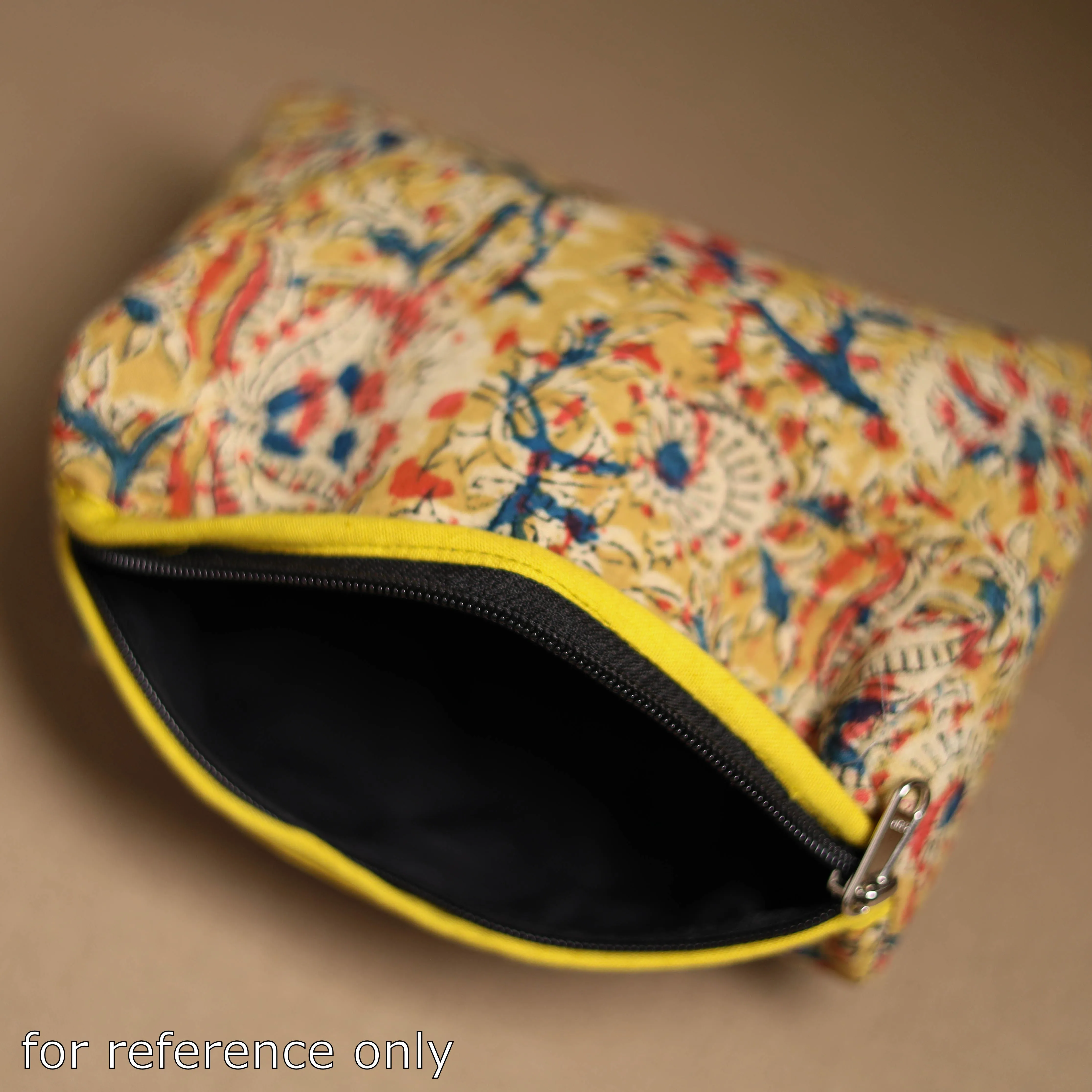 Yellow - Handmade Cotton Toiletry Pouch 09